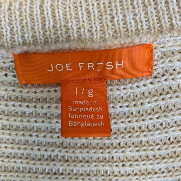 JOE fresh cream V-neck longsleeve knit sweater Sz L - Picture 7 of 11